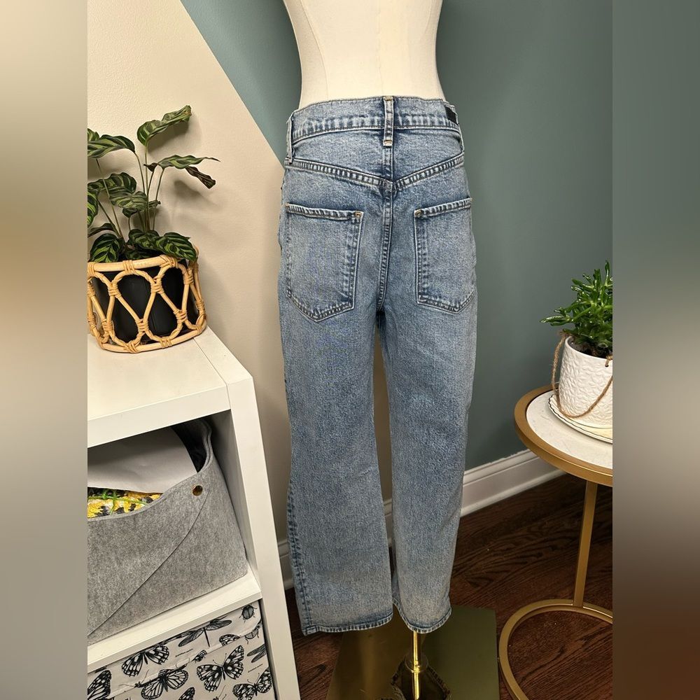 Le Jean by Charlie Gay Mia Relaxed Straight Jeans Distressed High-Rise Denim 28 - Picture 5 of 11